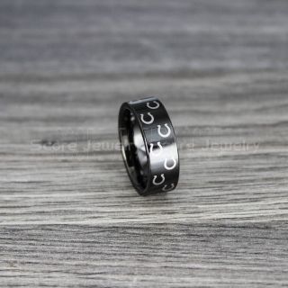 Horseshoe Ring, Lucky Horseshoes Ring, Black Horseshoes Tungsten Ring, Black Wedding Band, Rancher Ring, Horse Rancher Wedding Band, Horse Ranching Ring