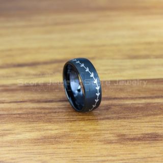 Baseball Ring, Baseball Stitch Pattern Ring, Black Tungsten Ring, Baseball Jewelry, Black Wedding Band, Black Wedding Ring