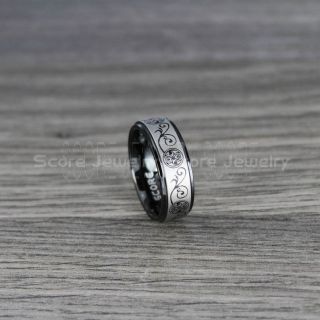 Doctor Who Ring, Ring of Rassilon Ring, Seal of Rassilon Ring, Gallifreyan Ring Doctor Who Jewelry, Doctor Who Wedding Band, Doctor Who Wedding Ring, 8mm Black Tungsten Ring