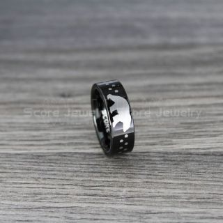 Polar Bear Ring, Bear Ring, Polar Bear Paws Ring, Polar Bear Jewelry, Hunting Ring, Outdoorsman Ring, Black Polar Bear Jewelry, Bear Jewelry, Black Tungsten Band