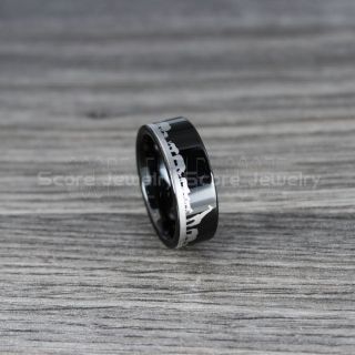 Africa Ring, Africa Jewelry, African Safari Ring, African Landscape Ring, Big Five Game Animals Ring, Africa Wedding Band, Black Tungsten Wedding Ring, Black Wedding Ring, Black Tungsten Wedding Ring