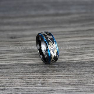 Fishing Ring, Fish Hook Ring, Camo Ring, Camouflage Ring, Black Tungsten Ring, Black Wedding Band, Hunting Ring, Fish Hooks Ring