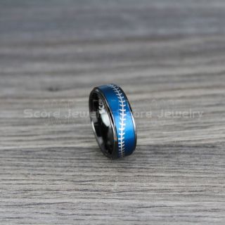 Baseball Ring, Baseball Stitch Pattern Ring, Black Tungsten Ring, Black Ring, Black Wedding Band, Black Wedding Ring, Baseball Stitch Ring, Black Wedding Band
