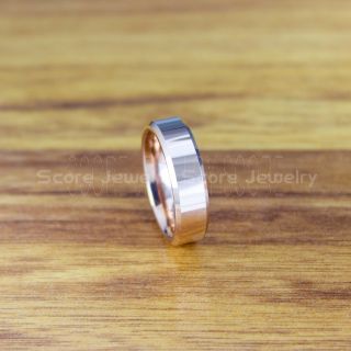 14K Rose Gold Tungsten Ring, 6mm Classic Rose Gold Tungsten Wedding Band, Rose Gold Wedding Band, Rose Gold Wedding Ring, Rose Gold Tungsten Wedding Ring