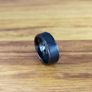 Classic 8mm Black Tungsten Ring with Step Edge, Black Tungsten Wedding Band, Black Wedding Band, Black Wedding Ring, Black Tungsten Wedding Ring