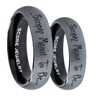 Simply Meant To Be Rings, Jack and Sally Rings, Jack and Sally Wedding Bands, Silver Tungsten Rings, Silver Tungsten Wedding Bands, Jack and Sally Wedding Rings
