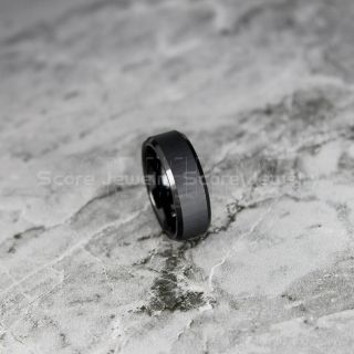 Black Wedding Band, Black Tungsten Ring, 8mm Classic Black Tungsten Wedding Band Brushed Vertically, Black Wedding Ring, Black Tungsten Wedding Ring