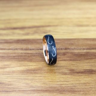 Fishing Ring, Fish Hook Ring, Black Tungsten Ring, Black Wedding Band, Hunting Ring, Fish Hooks Wedding Band, Black Tungsten Wedding Band