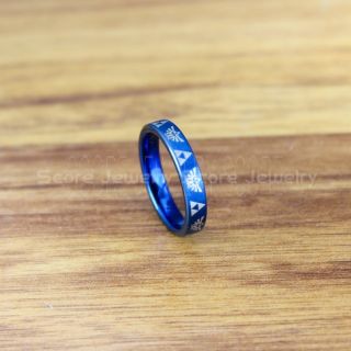 Zelda Ring, Gamer Ring, Legend of Zelda Ring, Zelda Wedding Ring, Zelda Wedding Band, Blue Tungsten Ring, Blue Wedding Band