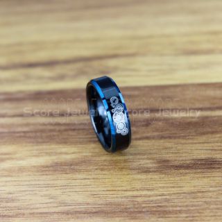Doctor Who Ring, Gallifreyan Ring Doctor Who Jewelry, Doctor Who Wedding Band, Doctor Who Wedding Ring, 8mm Black Tungsten Ring