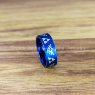 Zelda Rings, Blue Legend of Zelda Rings, Zelda Wedding Rings, Zelda Wedding Bands, Blue Tungsten Rings, Blue Wedding Bands