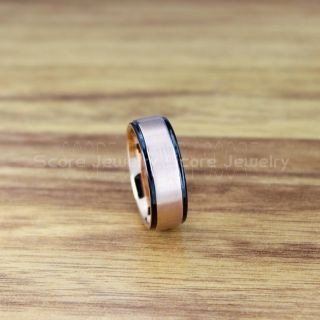 14K Rose Gold Tungsten Ring, Classic 8mm Rose Gold Tungsten Wedding Band, Rose Gold Wedding Band, Rose Gold Wedding Ring, Rose Gold Tungsten Wedding Ring
