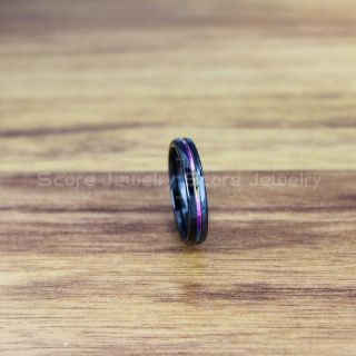Rainbow Ring, Pride Ring, Black Tungsten Ring with Rainbow Groove, Rainbow Wedding Ring, Rainbow Wedding Band, Black Tungsten Wedding Ring