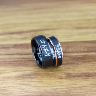 Joker and Harley Rings, 2 Piece Couple Set Crazy and Insane Joker and Harley Rings, Cosplay Ring, Black Joker and Harley Rings, Joker & Harley Rings, Joker Harley Rings, Joker Rings, Joker and Harley Jewelry, Black Tungsten Ring