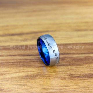 Baseball Ring, Baseball Stitch Pattern Ring, Silver Tungsten Ring, Baseball Jewelry, Silver Wedding Band, Silver Wedding Ring