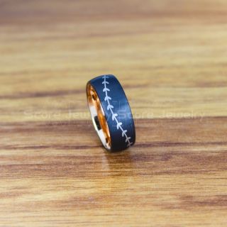 Baseball Ring, Baseball Ring, Baseball Stitch Pattern Ring, Black Tungsten Ring, Black Ring, Black Wedding Band, Black Wedding Ring, Baseball Stitch Ring, Black Tungsten Band