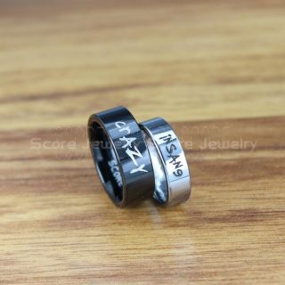 Joker and Harley Rings, 2 Piece Couple Set Crazy and Insane Joker and Harley Rings, Cosplay Ring, Black Joker and Harley Rings, Joker & Harley Rings, Joker Harley Rings, Joker Rings, Joker and Harley Jewelry, Black Tungsten Ring