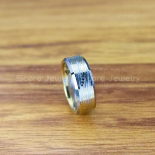 Damascus Steel Ring, Damascus Ring, Damascus Jewelry, Damascus Steel Wedding Ring, Damascus Steel Pattern Laser Engraved Tungsten Wedding Ring, Silver Wedding Band