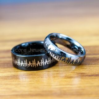Joker and Harley Rings, Cosplay Ring, Black Joker and Harley Rings, Joker & Harley Rings, Joker Harley Rings, Joker Rings, Joker and Harley Jewelry, Black Tungsten Ring