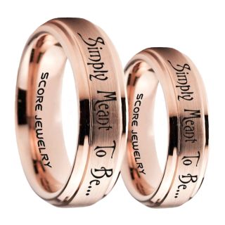 Simply Meant To Be Rings, Jack and Sally Rings, Jack and Sally Wedding Bands, 14K Rose Gold Tungsten Rings, Rose Gold Tungsten Wedding Bands, Jack and Sally Wedding Rings