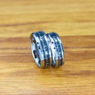 Heartbeat Rings, 2 Piece Couple Set Heartbeat Wedding Bands, Silver Tungsten Wedding Bands, Silver Wedding Bands, Heartbeat Wedding Rings, Silver Wedding Rings