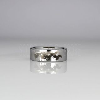 Mustang Ring, Herd of Wild Horses Ring, Horse Ring, Mustang Herd Ring, Equestrian Ring, Horse Lovers Ring, Western Ring, Cowboys Ring, Silver Tungsten Ring, Silver Wedding Band, Horse Wedding Ring