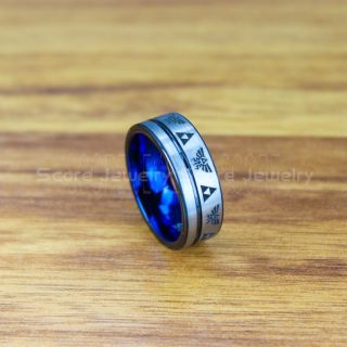 Zelda Ring, Gamer Ring, Legend of Zelda Ring, Zelda Wedding Ring, Zelda Wedding Band, Silver Tungsten Ring, Silver Wedding Band