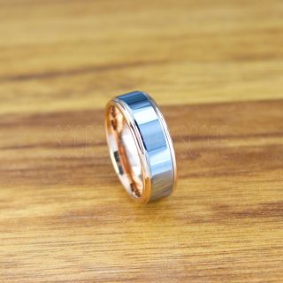 Classic 8mm 14K Rose Gold Tungsten Ring, Rose Gold Tungsten Wedding Band, Rose Gold Wedding Band, Rose Gold Wedding Ring, Rose Gold Tungsten Wedding Ring