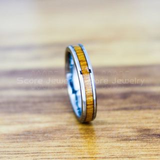 Wood Ring, Redwood Wedding Band, Silver Tungsten Band with Redwood Inlay, Silver Wedding Ring, Silver Wedding Band, Silver Wood Ring