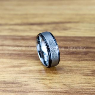 Doctor Who Ring, Gallifreyan Ring, Doctor Who Jewelry, Doctor Who Wedding Band, Doctor Who Wedding Ring, 8mm Silver Tungsten Ring
