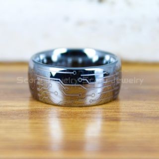Circuit Board Ring, Circuit Board Jewelry, Technology Ring, Engineer Ring, Circuit Board Ring, Silver Tungsten Ring, Geek Ring, Geek Jewelry