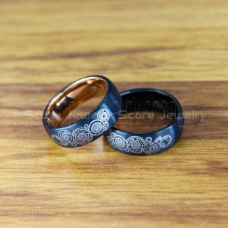 Doctor Who Rings, Doctor Who Wedding Rings, 2 Piece Couple Set Doctor Who Rings, Gallifreyan Rings, Doctor Who Jewelry, Doctor Who Wedding Bands, Doctor Who Wedding Rings