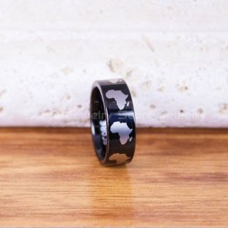 Africa Ring, Africa Jewelry, Africa Wedding Ring, Africa Wedding Band, Black Tungsten Wedding Ring, Black Wedding Band, Black Wedding Ring, Black Tungsten Wedding Ring