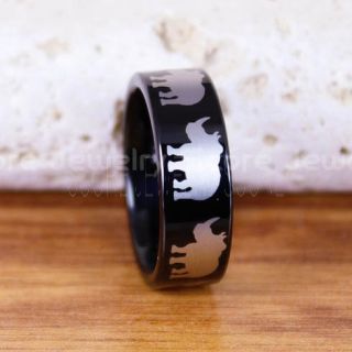 Rhinoceros Ring, Black Rhinoceros Ring, Rhinoceros Tungsten Ring, Rhino Ring, Black Rhino Ring, Rhino Jewelry, Black Tungsten Wedding Band
