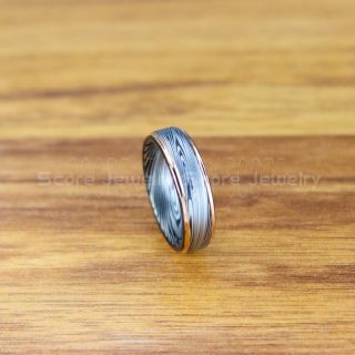 Damascus Steel Ring, Damascus Ring, Damascus Jewelry, Damascus Steel Wedding Ring, Damascus Steel Pattern Laser Engraved Tungsten Wedding Ring, Black Wedding Band