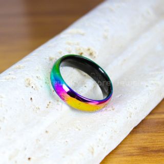 Rainbow Ring, Pride Ring, Black Tungsten Ring with Rainbow Groove, Rainbow Wedding Ring, Rainbow Wedding Band, Black Tungsten Wedding Ring