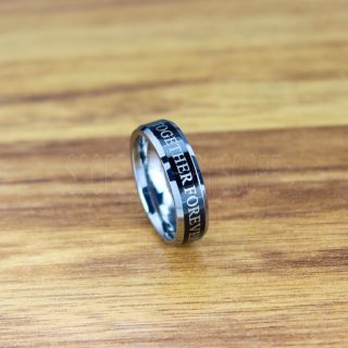 Doctor Who Ring, Doctor Who Wedding Ring, Gallifreyan Ring, Tungsten Band Together Forever Through Time and Space Tungsten Band
