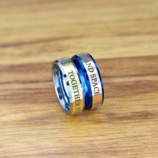 Doctor Who Rings, Doctor Who Wedding Rings, Gallifreyan Rings, 2 Piece Couple Set Tungsten Bands with Beveled Edge Together Forever Through Time and Space Tungsten Bands