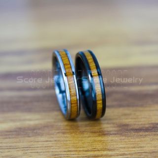 Wood Ring, Redwood Wedding Band, Black Tungsten Band with Redwood Inlay, Black Wedding Ring, Black Wedding Band, Black Wood Ring