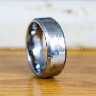 Camo Ring, Camouflage Ring, Wedding Band with Camo Pattern, Silver Tungsten Ring, Silver Wedding Band, Silver Tungsten Band, Military Ring