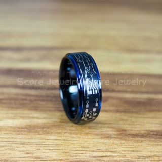 Circuit Ring, Circuit Board Ring, Black Tungsten Ring, Black Ring, Black Tungsten Wedding Band, Geek Ring, Geek Jewelry, Black Wedding Ring