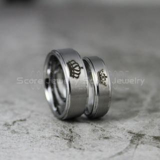 King and Queen Rings, King & Queen Rings, King Queen Wedding Rings, King Queen Wedding Bands, King Ring, Queen Ring, Matching Ring Set, 2 Piece Couple Set Silver Tungsten Rings, King & Queen Rings
