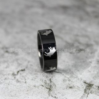 Wild Hog Ring, Wild Boar Ring, Hunting Ring, Hog Jewelry, Boar Jewelry, Black Tungsten Ring