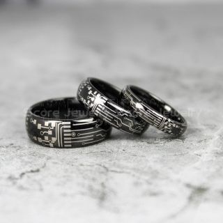 Circuit Board Ring, Circuit Board Jewelry, Technology Ring, Engineer Ring, Circuit Board Ring, Black Tungsten Ring, Geek Ring, Geek Jewelry
