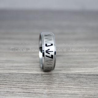 Aurebesh Ring, Star Wars Ring, Customize Your Own Text in Aurebesh, Star Wars Wedding Band, Silver Aurebesh Wedding Ring, Silver Tungsten Band, Aurebesh Wedding Band, Star Wars Wedding Ring, Star Wars Aurebesh Jewelry