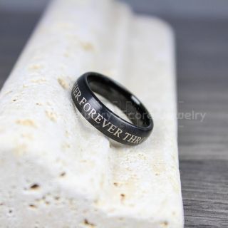 Doctor Who Ring, Doctor Who Wedding Ring, Gallifreyan Ring, Tungsten Band Together Forever Through Time and Space Tungsten Band
