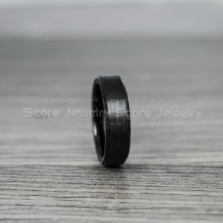 Black Tungsten Ring, Classic 6mm Black Tungsten Wedding Band with Beveled Edge, Black Wedding Band, Black Wedding Ring, Black Tungsten Wedding Ring