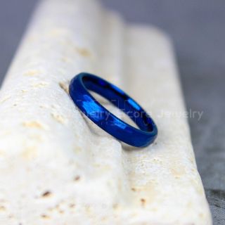 Hammered Tungsten Ring, Blue Tungsten Wedding Band, Hammered Wedding Band, Blue Hammered Wedding Ring, Blue Wedding Ring