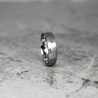 Hammered Ring, Hammered Wedding Band, Silver Wedding Band, Silver Hammered Tungsten Band, Silver Wedding Ring, Silver Tungsten Wedding Ring
