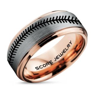 Baseball Ring, Baseball Stitch Pattern Ring, Silver Tungsten Ring, Silver Ring, Silver Wedding Band, Silver Wedding Ring, Baseball Stitch Ring, Silver Tungsten Band